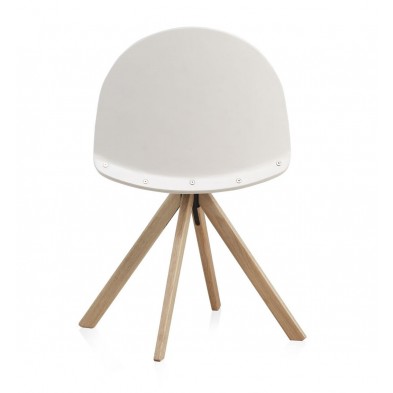 Silla  Madera Lacada Blanca 10262