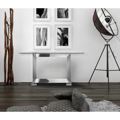 Recibidor Consola Moma Cristal Acero Inoxidable