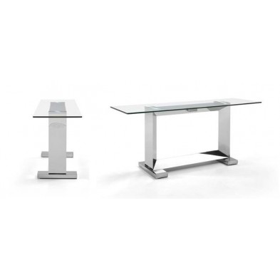 Recibidor Consola Moma Cristal Acero Inoxidable