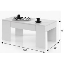 Mesa Centro Elevable Flow Blanco Artik
