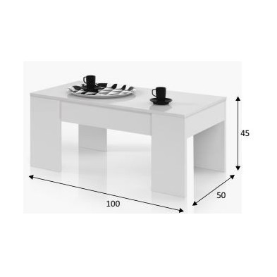 Mesa Centro Elevable Flow Blanco Artik Mesa Centro Elevable Flow Blanco Artik