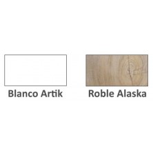Armario 2 Puertas Correderas Arya 180x200 Blanco/Roble Alaska