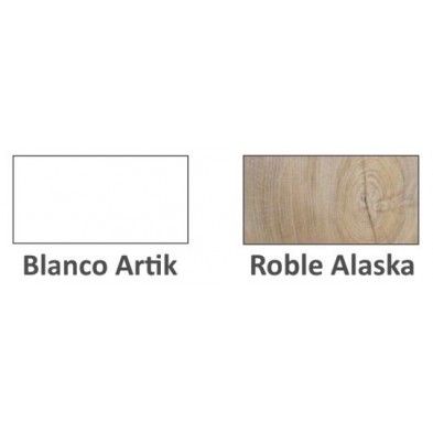 Armario 2 Puertas Correderas Arya 180x200 Blanco/Roble Alaska