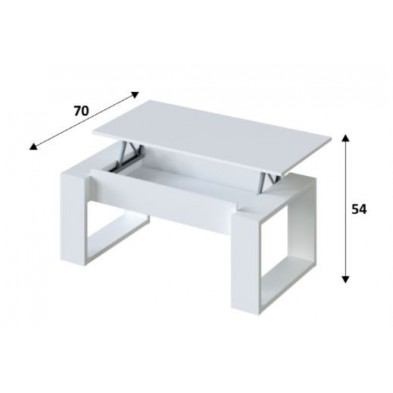 Mesa Centro Elevable Attuale Blanco