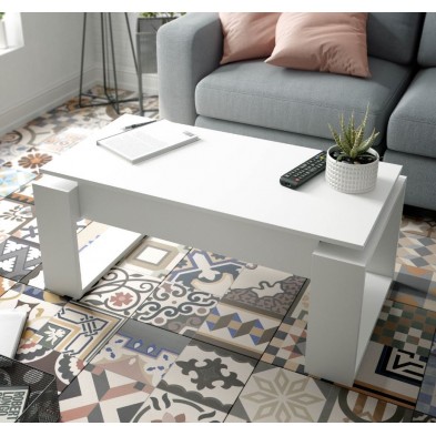 Mesa Centro Elevable Attuale Blanco