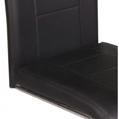Silla Comedor Chiara Polipìel Negro