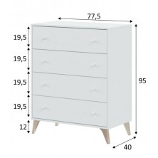 Cómoda 4 Cajones Sweet