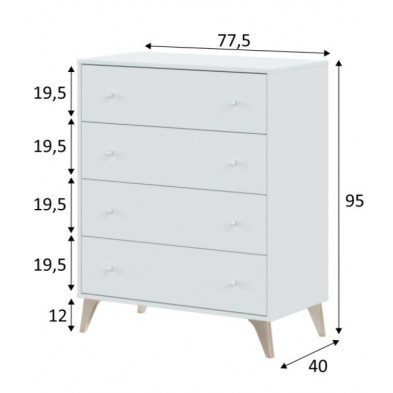 Cómoda 4 Cajones Sweet