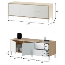 Mueble TV Urban Roble Canadian/Blanco