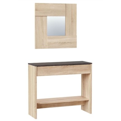 Recibidor Consola + Espejo Roble Canadian/Óxido