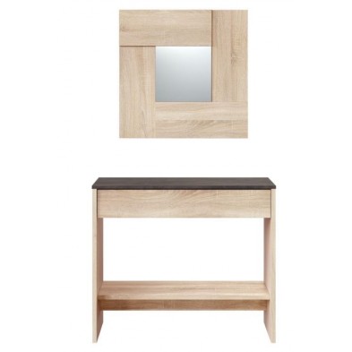 Recibidor Consola + Espejo Roble Canadian/Óxido