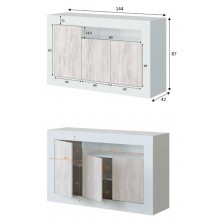 Aparador Baltik 44X87 Blanco Velho/Blanco Artik