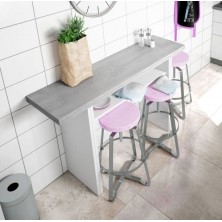 Mesa Cocina-Consola Desplegable Blanco Artik-Cemento