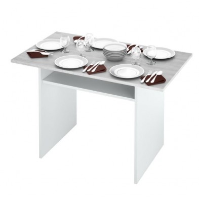 Mesa Cocina-Consola Desplegable Blanco Artik-Cemento