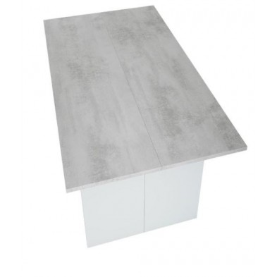 Mesa Cocina-Consola Desplegable Blanco Artik-Cemento