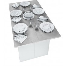 Mesa Cocina-Consola Desplegable Blanco Artik-Cemento