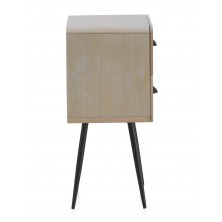 Mesita 2 Cajones Madera Natural