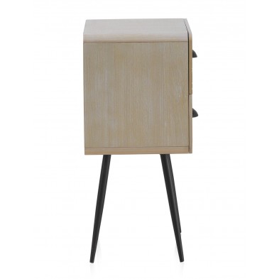 Mesita 2 Cajones Madera Natural