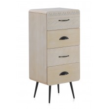 Mesita 4 Cajones Madera Natural