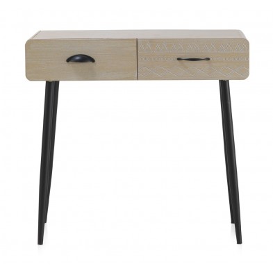 Consola Madera Natural Patas Negras