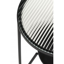 Mesa Auxiliar Cristal Patas Metal