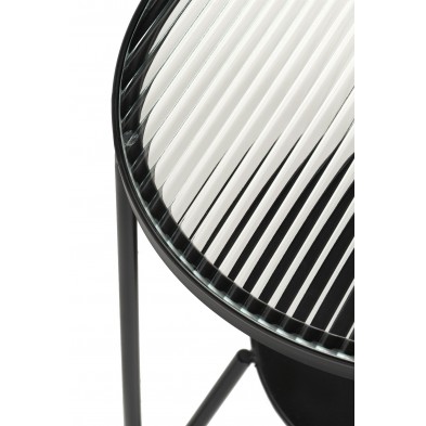 Mesa Auxiliar Cristal Patas Metal