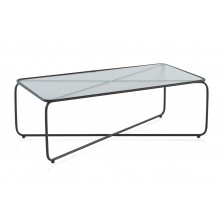 Mesa Centro Cristal Patas Metal