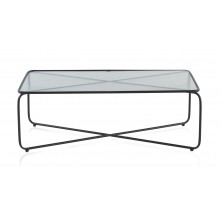 Mesa Centro Cristal Patas Metal