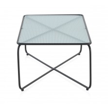 Mesa Centro Cristal Patas Metal