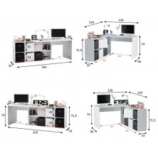Mesa Escritorio Adapta Plus Reversible 2 Puertas / 4 Huecos