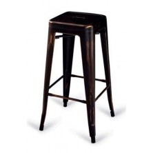 Taburete Tolix Metal Negro Vintage