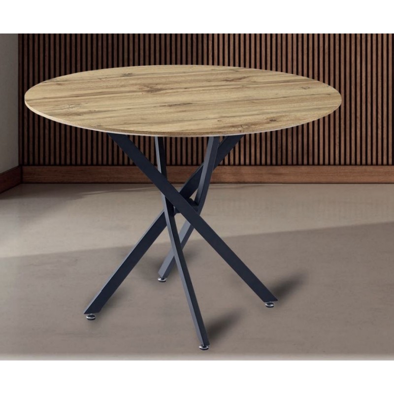 Mesa Nesy Redonda Madera Patas Negro| Mueblesparamicasa