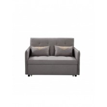 Sofá Cama Curvo Tejido Gris