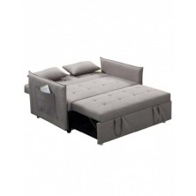 Sofá Cama Curvo Tejido Gris