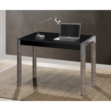 Mesa Ordenador M-15047 Cromo/Cristal Negro