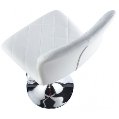 Taburete Britain Ecopiel  Blanco