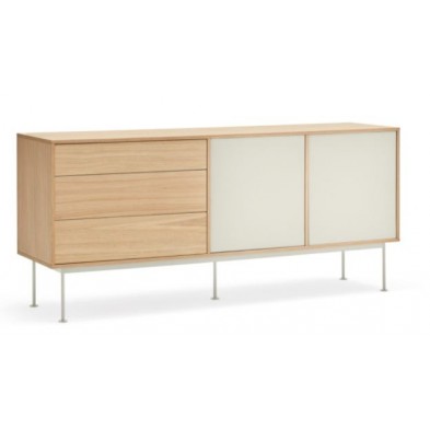 Aparador Yoko 2 Puertas Crema/Roble