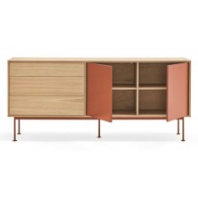 Aparador Yoko 2 Puertas Teja/Roble