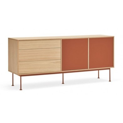 Aparador Yoko 2 Puertas Teja/Roble