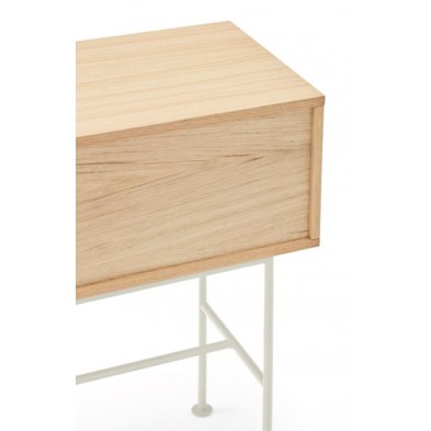 Consola Yoko 2 Cajones Roble/Crema