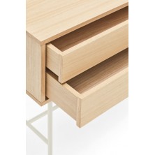 Consola Yoko 2 Cajones Roble/Crema