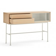 Consola Yoko 2 Cajones Roble/Crema