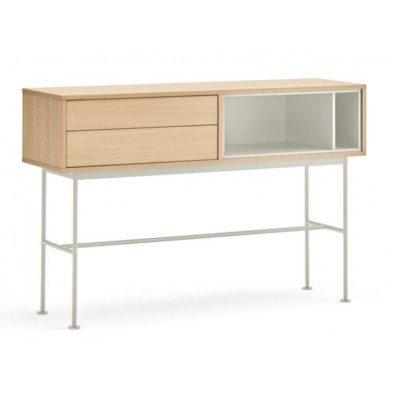 Consola Yoko 2 Cajones Roble/Crema