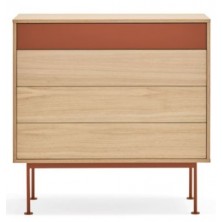 Cómoda Yoko 4 Cajones Roble/Teja