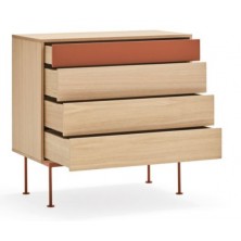 Cómoda Yoko 4 Cajones Roble/Teja