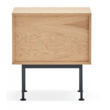 Mesita Noche Yoko 2 Cajones Roble/Gris Antracita