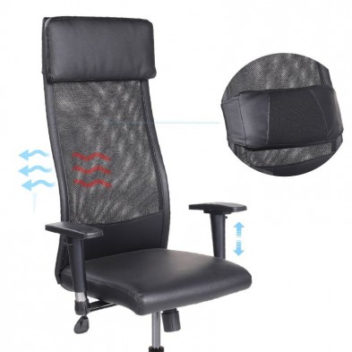 Sillón Giratorio Airflow Ecopiel Negro