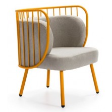 Butaca Nabi Mostaza Cojín Gris Claro