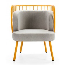 Butaca Nabi Mostaza Cojín Gris Claro