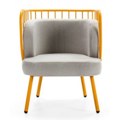 Butaca Nabi Mostaza Cojín Gris Claro